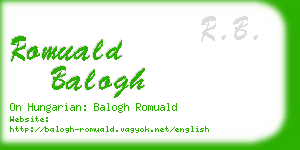 romuald balogh business card
